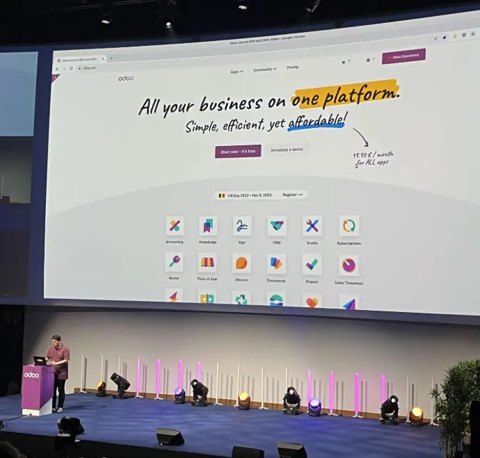 Modules Odoo, vente, crm, achat, projet pour un erp complet 